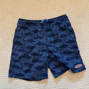 Vineyard Vines Navy Patterned Boys Swim Trunks Boys 12/14